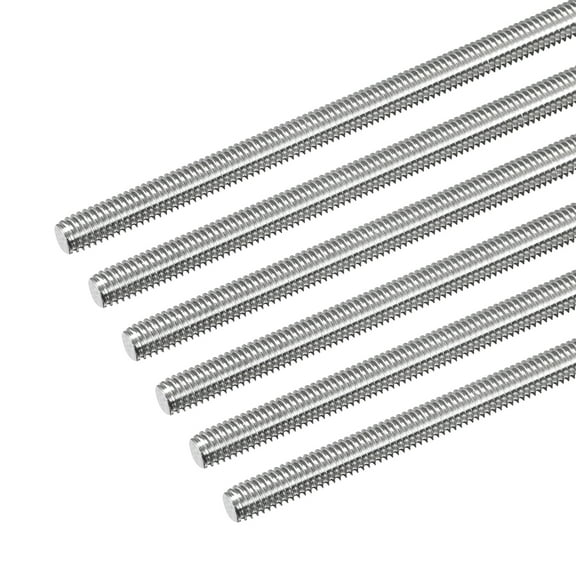 Fully Threaded Rod M6 x 500mm 1mm Thread Pitch 304 Stainless Steel Right Hand Threaded Rods Bar Studs 6 Pack