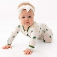 thumbnail image 4 of Bamboo Little Soft Zippered Baby Footie Pajamas, Baby Clothes, Newborn Sleepers, Bamboo Viscose, 2-Way Zipper, Tropical Palms, 4 of 7