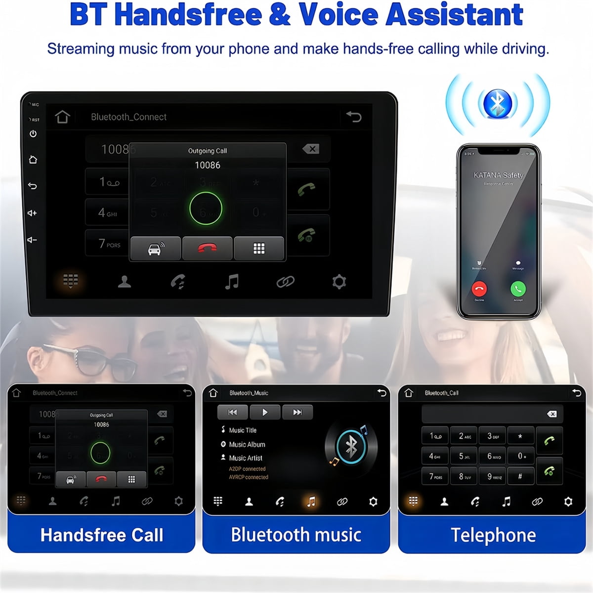 Guwzn Car Stereo Radio for Hyundai Sonata 2015-2017 9" Touchscreen 2+32G Vehicle GPS Navigation Wireless CarPlay Android Auto