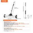 thumbnail image 2 of VEVOR 24-Inch Magnetic Sweeper with Wheels, 50 lbs Capacity, with Telescoping Magnetic Pickup Tool, Adjustable Handle, Magnetic Pickup Sweeper to Pick Up Nails and Screws, for Workshop, Garage, Yard, 2 of 9