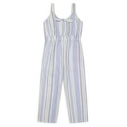 Jessica Simpson Girls Bow Detail and Striped Jumpsuit, Sizes 7-16