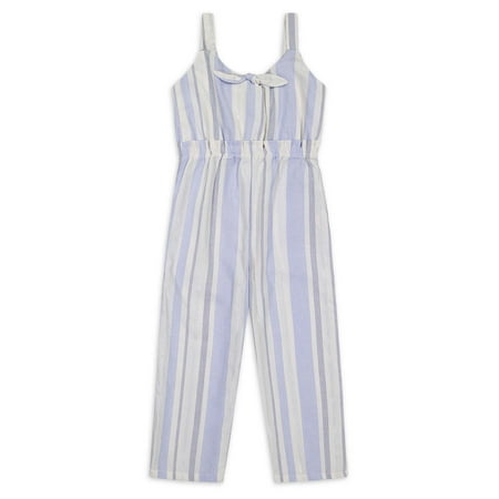 Jessica Simpson Girls Bow Detail and Striped Jumpsuit, Sizes 7-16