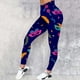 thumbnail image 1 of MKLEKYY Leggings para mujer, pantalones de yoga deportivos informales con estampado de cintas coloridas de carnaval para mujer, leggings de moda, 1 of 3
