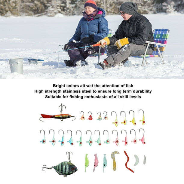 Hook Ice Fishing Hook Set Bright Colored Stainless Steel Winter