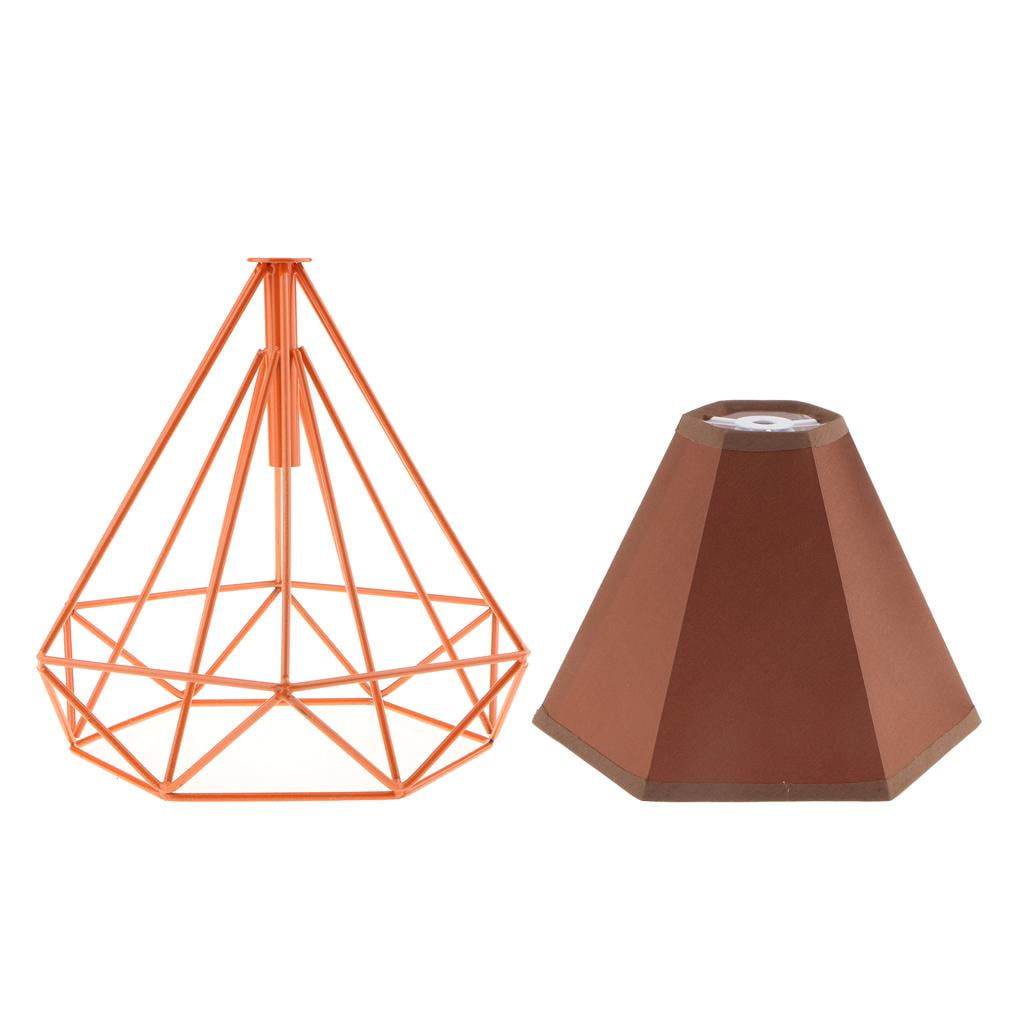 EHJRE Fabric Lampshade Chandelier -jourss Cage Luminaire Luminaire , Type 2 - Orange, as Described