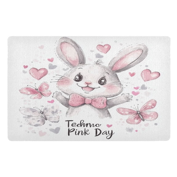 BZSMCE Floor Mats 32x20in Cute Grin Rabbit Creativity Doormats