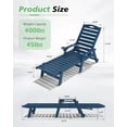 thumbnail image 2 of Domi Outdoor Patio Chaise Lounge Chair Set of 2, HDPE Pool Lounger with Adjustable Reclining Backrest for Poolside, Backyard & Sunbathing, Blue, 2 of 8
