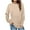 Beige, variant on LEAVINGSUO Fall Clothes for Women Fashion,Women's Fashion Autumn Winter Solid Round-Neck Pullover Long Sleeve Tops Beige M