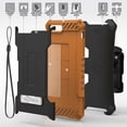 thumbnail image 3 of BLACK/BROWN TRI-SHIELD RUGGED CASE with KICKSTAND and CREDIT CARD WALLET SLOT + BELT CLIP HOLSTER + LANYARD STRAP FOR APPLE iPHONE 7/8 PLUS +, 3 of 6