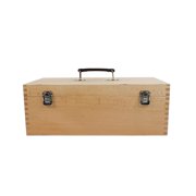 Artist's Loft Solid Beechwood Art Supply Storage Box - Adjustable Organizer with Removable Tray - Natural - 16 x 7.8 - 1-Pack