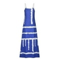 thumbnail image 5 of Robe Longue Boho pour Femmes à Bretelles Spaghetti Sans Manches à Rayures Imprimées d'Été Décontractée Longue, 5 of 5