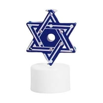 Hanukkah Tealight Candles Operated LED Flameless Tealight Candles Blue Star of David Menorah Hanukkah Indoor Decorations Table Centerpieces