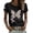 A#Black901, variant on Puliio Womens Butterfly Ribbon Print T Shirt Short Sleeve Casual Awareness Summer Daily Tee