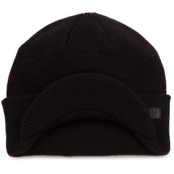 Isotoner Men's Acrylic Solid Billed Hat, Black, One Size