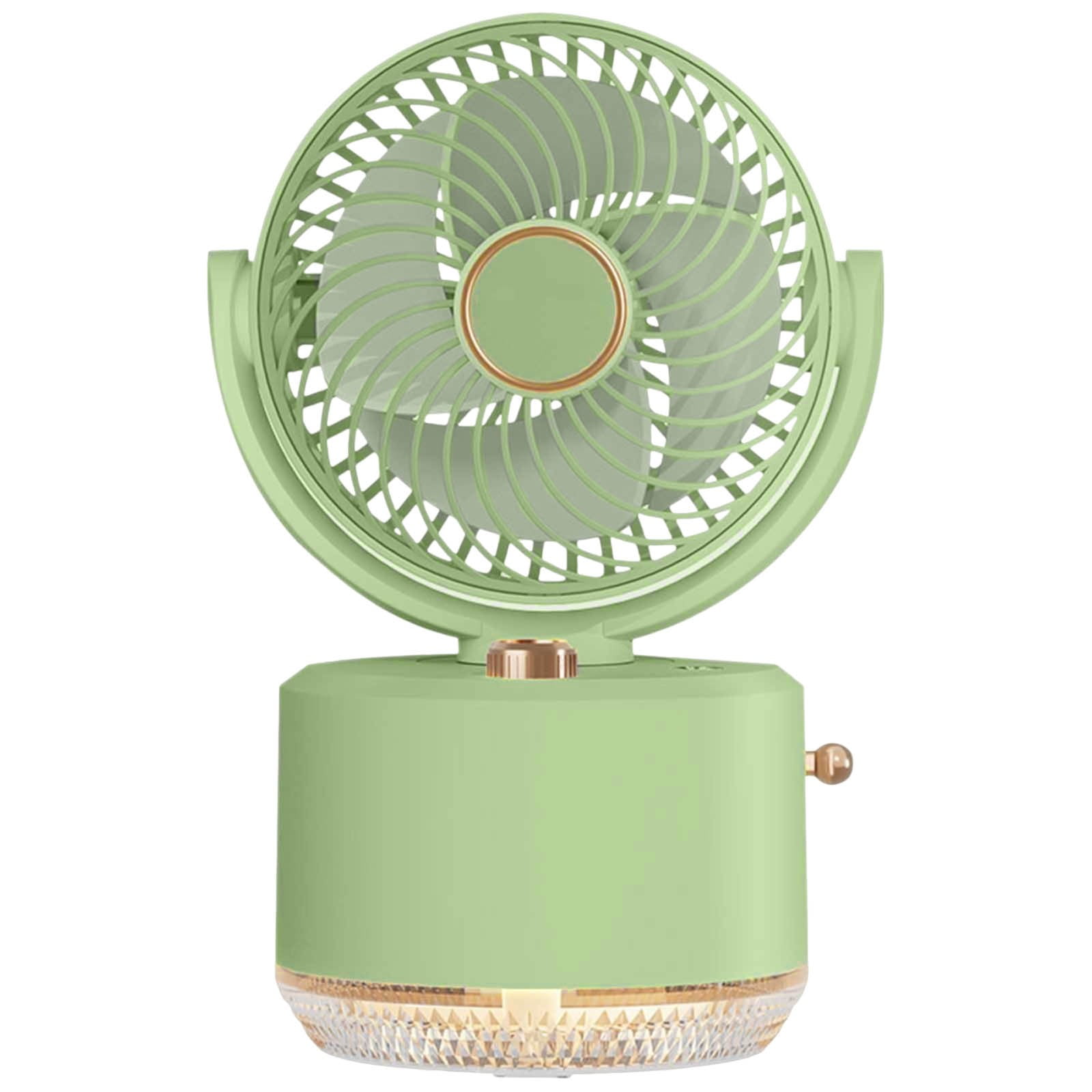 KITTEHIGM Kit Ventilador Desktop Air Cooler Fan with Humidifier 3 Speeds 1800mAh Rechargeable 300ml Water Tank Manual Adjustable Head Night Light for Home Office
