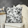 thumbnail image 2 of Black and White Throw Pillow Cushion Cover, Floral Pattern Classic Inspired New , Zippered Double-Side Digital Print Decor,Black and White, 2 of 5