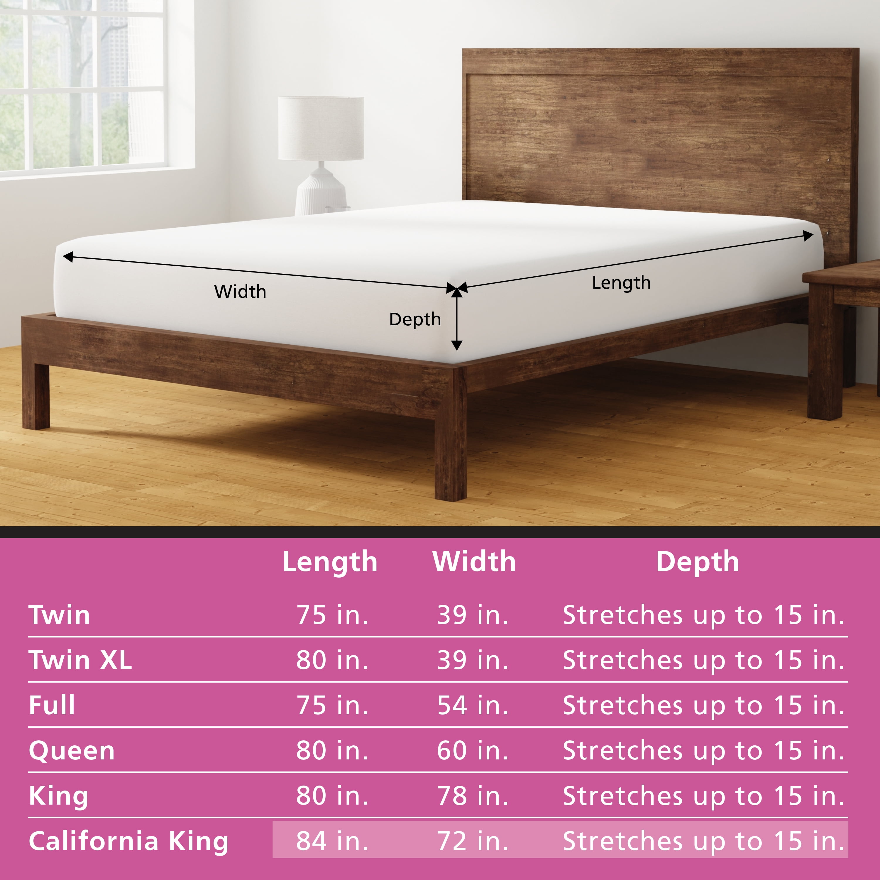 Mainstays Jersey Soft Fitted Mattress Cover Protector, Cal King- Waterproof, Antimicrobial