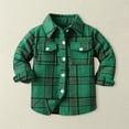 thumbnail image 6 of PINQI Toddler Boys Girls Shirt Coat Jacket Plaid Long Sleeve Kids Turn Down Collar Button Tops with Pocket Outwear for Girls Boys Spring Fall(F-1,5-6 Years), 6 of 8