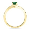 thumbnail image 3 of SZUL Women's Round Shaped Solitaire Emerald Wave Ring in 10K Yellow Gold, 3 of 5