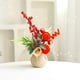 thumbnail image 1 of xihome Adorno de lino con bayas rojas, nochebuena artificial, piña, decoracin de rbol de Navidad, 1 of 6
