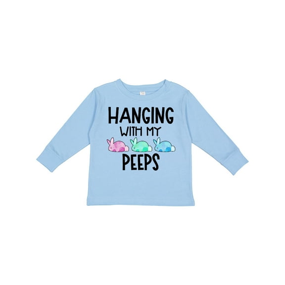 Inktastic Easter Hanging with My Peeps Pastel Bunnies Boys or Girls Long Sleeve Toddler T-Shirt