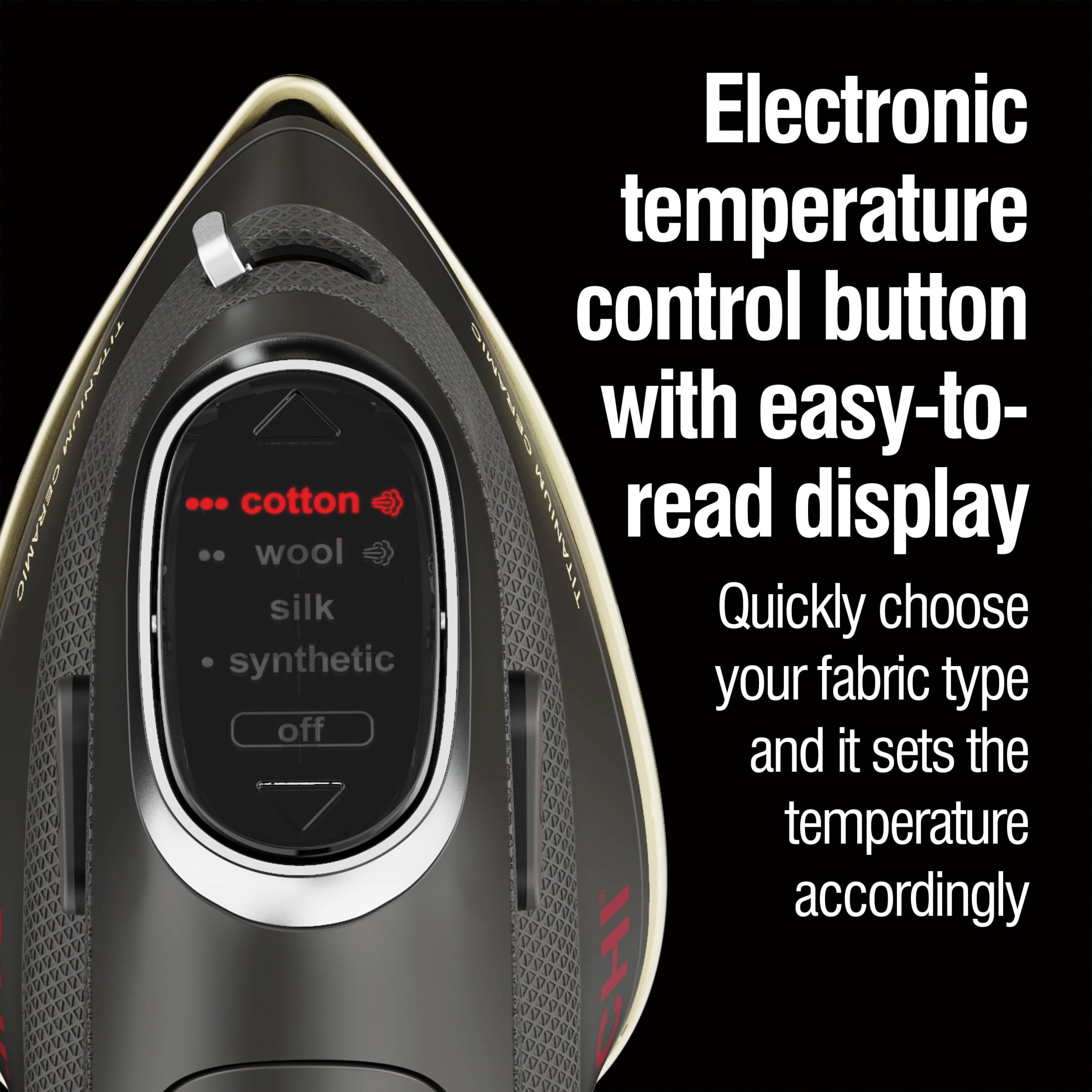 CHI Mini Clothing Iron, Steam Iron for Clothes with Titanium-Infused Ceramic Soleplate, Black
