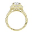 thumbnail image 2 of Unique Moments Lab Grown 3 ct Round Cut Diamond Halo Infinity Engagement Ring 10K Yellow Gold, 2 of 6