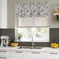 thumbnail image 4 of 2 Pack Valances for Window, Vintage Spring Floral Short Curtains for Kitchen Bedroom Living Room, Botanical Summer Pink Green Rod Pocket Small Window Treatment Valance Drapes 54 x 18 Inch, 4 of 8