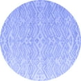 thumbnail image 1 of Ahgly Company Indoor Round Abstract Blue Modern Area Rugs, 5' Round, 1 of 4