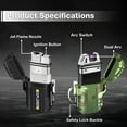 thumbnail image 4 of 2 Pack Waterproof Lighter Outdoor Windproof Torch Lighters Dual Arc Butane Electric Lighters USB Rechargeable Lighters Flameless Plasma Lighter Camping Hiking Adventure Survival Tactical Gear, 4 of 14