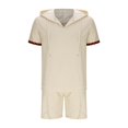 thumbnail image 5 of Men's Short Sleeve Hoodie and Shorts Set, Casual Athletic Two-Piece Outfit, Summer Comfort Lounge Wear, 5 of 6