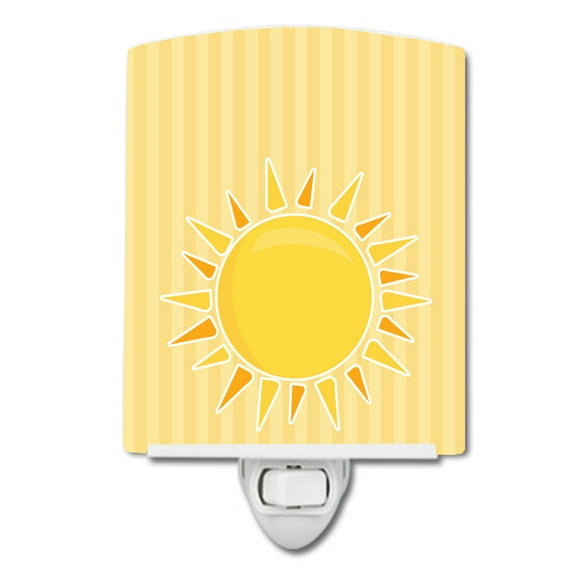 Caroline's Treasures BB7066CNL Sunshine Sun on Stripes Ceramic Night Light, 6x4x3", multicolor