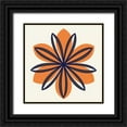 thumbnail image 1 of Robinson, Tamara 12x12 Black Ornate Wood Framed with Double Matting Museum Art Print Titled - Flower Outline 1E, 1 of 4