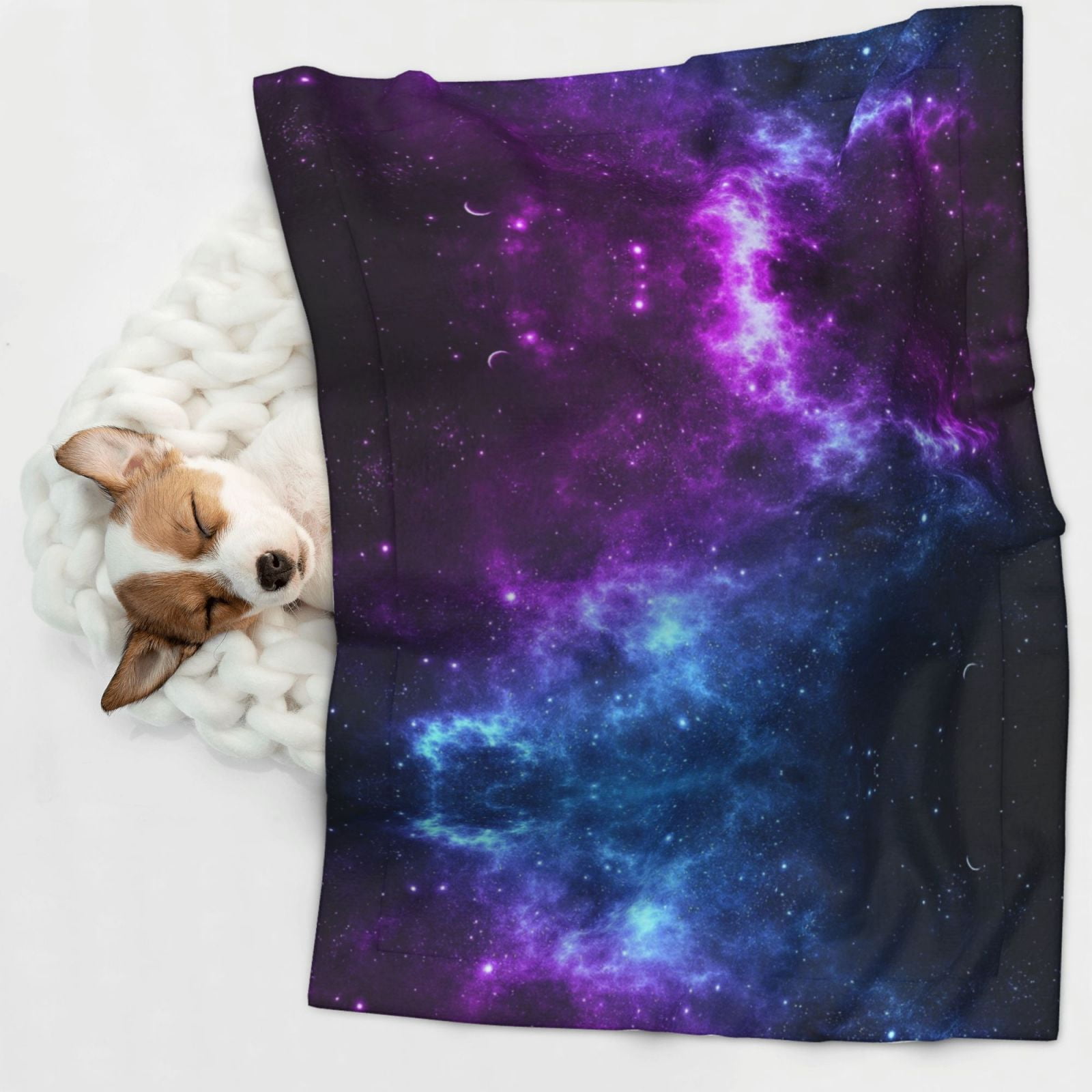 Flannel Throw Dog Blanket Universe Nebula Galaxy Soft Warm Print Pet Blankets for Small Dog Cat Puppy