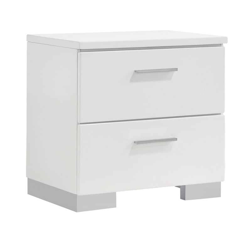 Coaster Company Felicity 4-Piece Contemporary Wood Full Bedroom Set, Glossy White