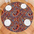 thumbnail image 2 of Stylish Elastic Edge Table Cover, Bohemian Floral Pattern for Round Tables 52-56 Inches, 2 of 7