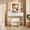White(With Stool), variant on Homall Makeup Vanity Set with Mirror & Stool, Vanity Desk with LED Lights & Fast-Charging Outlet, Vanity Table for Bedroom Dressing Room, White