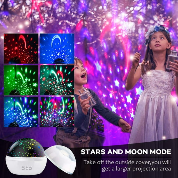 Baby Night Light Moon Star Projector 360 Degree Rotation LED