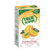 True Orange Crystallized Water Enhancer Powder, 0 Calorie Orange Flavor, 1.41 oz., 50 Count Packets
