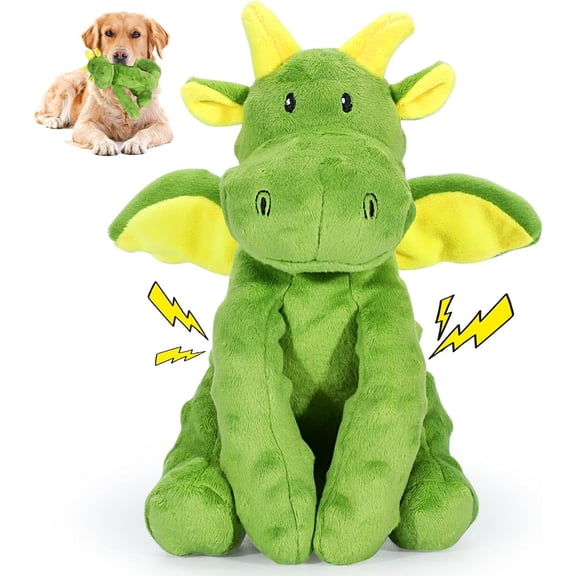 URRU Dog Toys Squeaky, Interactive Plush Dog Toy with Squeaker and Crinkle Paper, Suitable for Reducing Boredom and Anxiety, Cute Pet Toy for Small and Middle Dogs(Green)