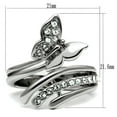 thumbnail image 2 of Luxe Jewelry Designs Women's Stainless Steel Butterfly Shaped Ring with CZ, Size 5 (Pack of 2), 2 of 4