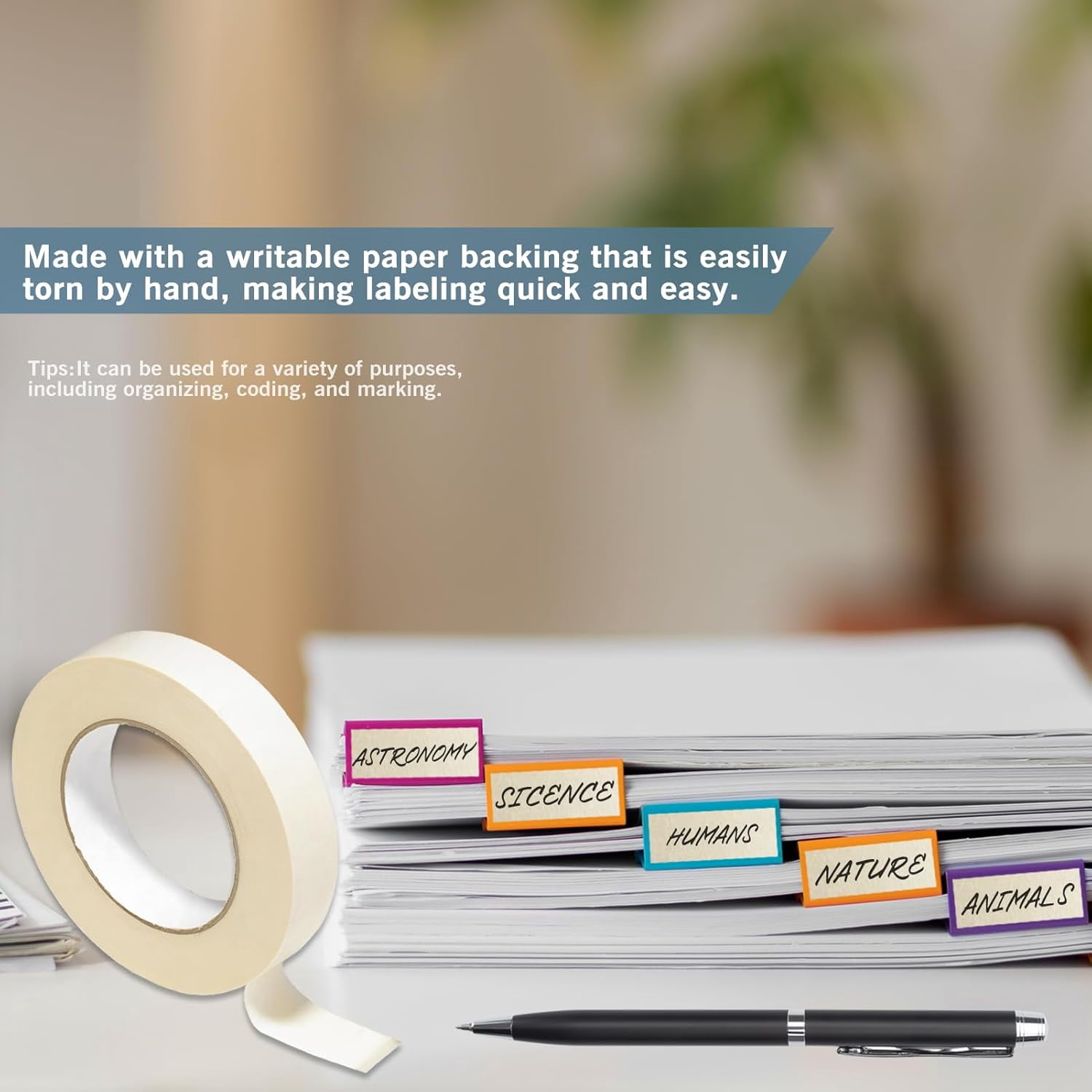 White Artist Tape, Art Masking Tape for Watercolor Painting Drafting Canvas Framing, Acid Free Low Tack Masking Tape