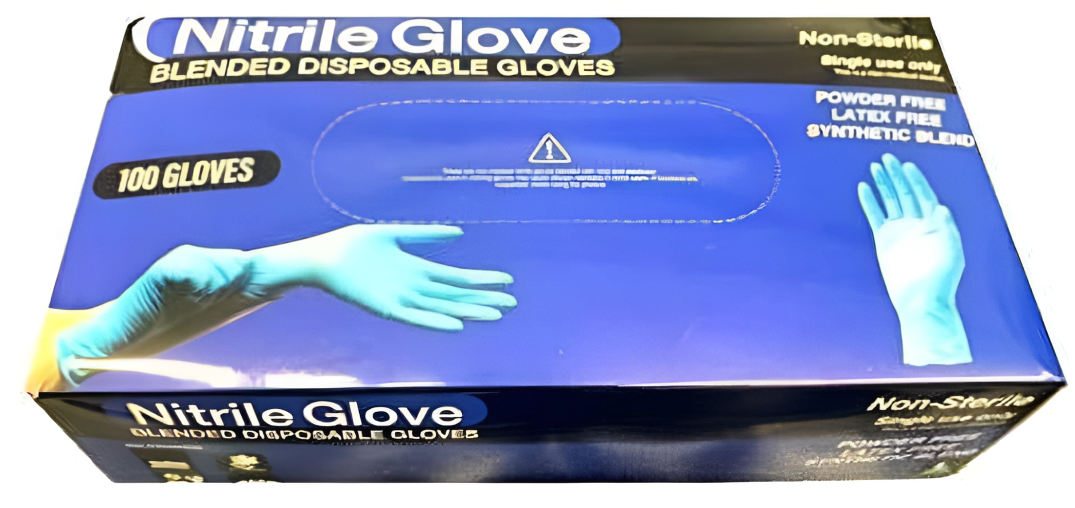 1000 Disposable Blended Nitrile Gloves Powder/Latex Free Synthetic Blend Light Blue Medium