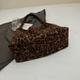 thumbnail image 6 of Yuhsdv Women Suede Large Tote Bag Leopard Print Shoulder Bag Hobo Bag for Work (Brown), 6 of 10