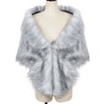 thumbnail image 4 of WREESH Women's Bridal Wedding Faux Shawl Stole Wrap, Elegant Winter Warm and Comfortable Scarf Gray, 4 of 5