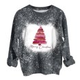 thumbnail image 1 of Timegard Crewneck Sweatshirts for Women Christmas Print Drop Shoulder Pullover Comfy Long Sleeve Tops, 1 of 2