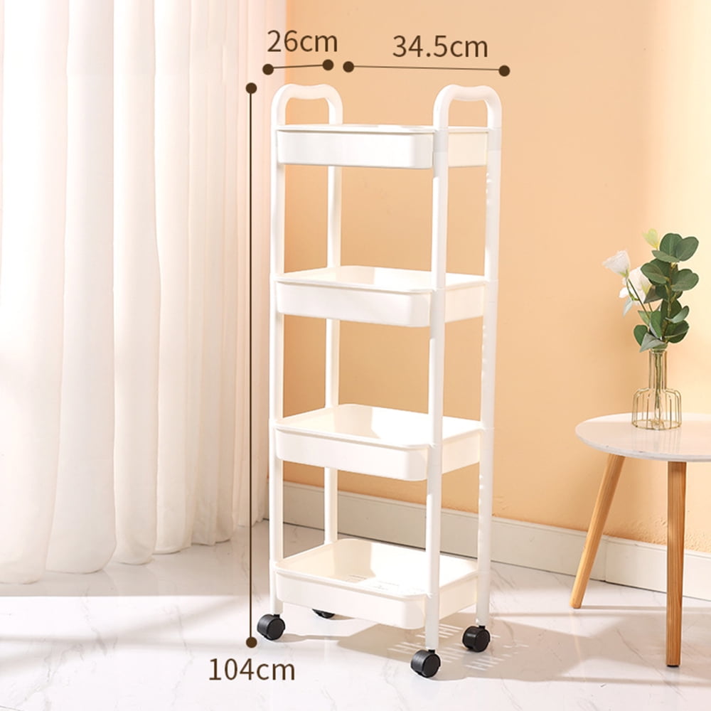 2/3/4Tier Kitchen Rolling Cart Durable Movable Rolling Cart for Dorms