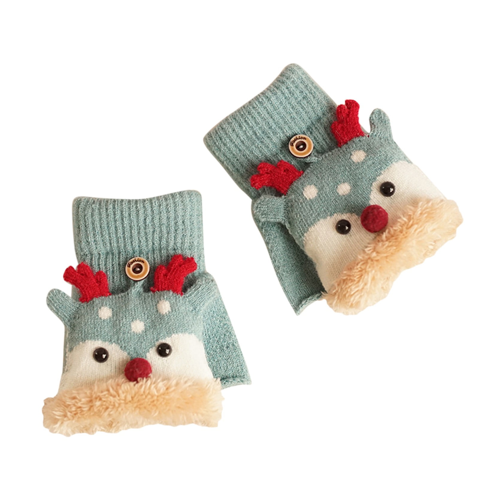 Gants D'hiver Tricotés Motif Père Noël – Pour Enfants Et Adultes, Doigts Complets, écran Tactile
