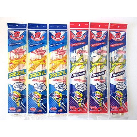 Big Game Toys~(6) Super Hero Daredevil Balsa Wood Stunt Air Plane Glider GUILLOWS Model kit