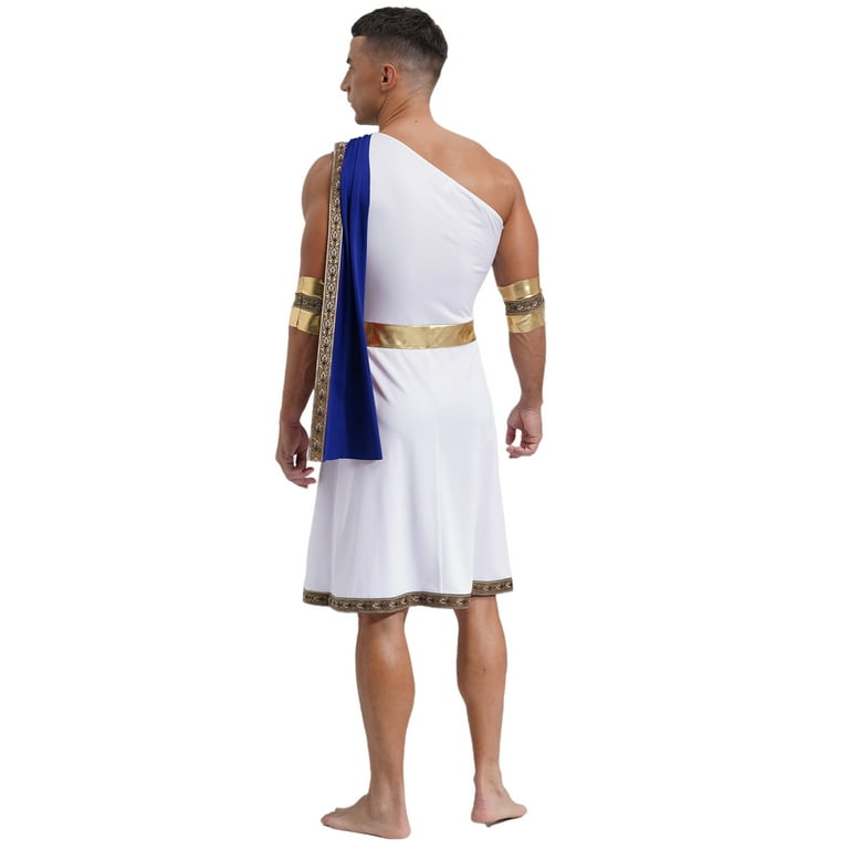 Jowowha Men's Retro Grecian Toga One Strap Pullover Robe